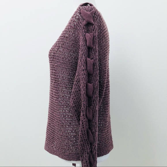 ⭐️Jolt⭐️Purple Mesh Scoop Neck Sweater - Picture 6 of 8